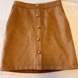 LOFT Tan Button-Front Mini Skirt size 00P